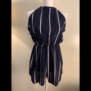 NWOT Navy Striped Romper | XL